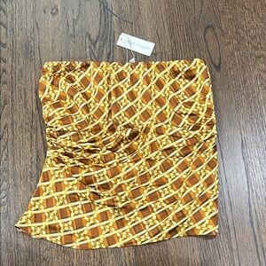 Favorite Daughter Brown and Gold strapless top